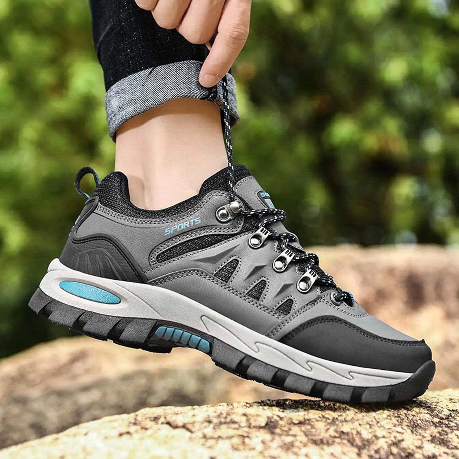 Men's Women's Waterproof Hiking Shoes Non-Slip Breathable Climbing Shoes Outdoor Sports Shoes Comfortable Lightweight Travel Camping Walking Shoes