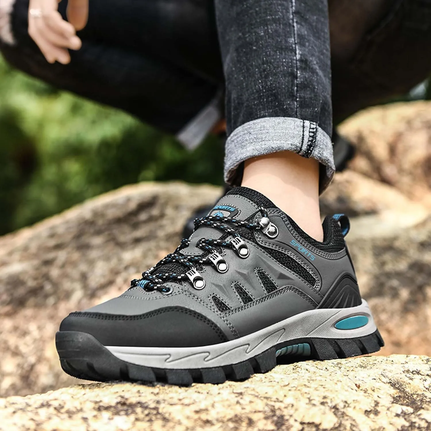 Men's Women's Waterproof Hiking Shoes Non-Slip Breathable Climbing Shoes Outdoor Sports Shoes Comfortable Lightweight Travel Camping Walking Shoes