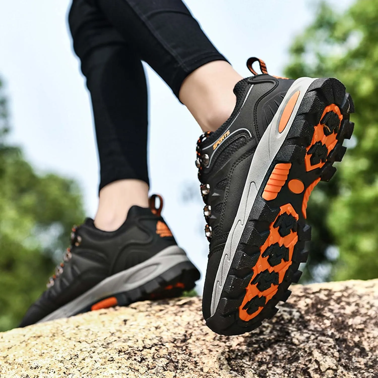 Men's Women's Waterproof Hiking Shoes Non-Slip Breathable Climbing Shoes Outdoor Sports Shoes Comfortable Lightweight Travel Camping Walking Shoes