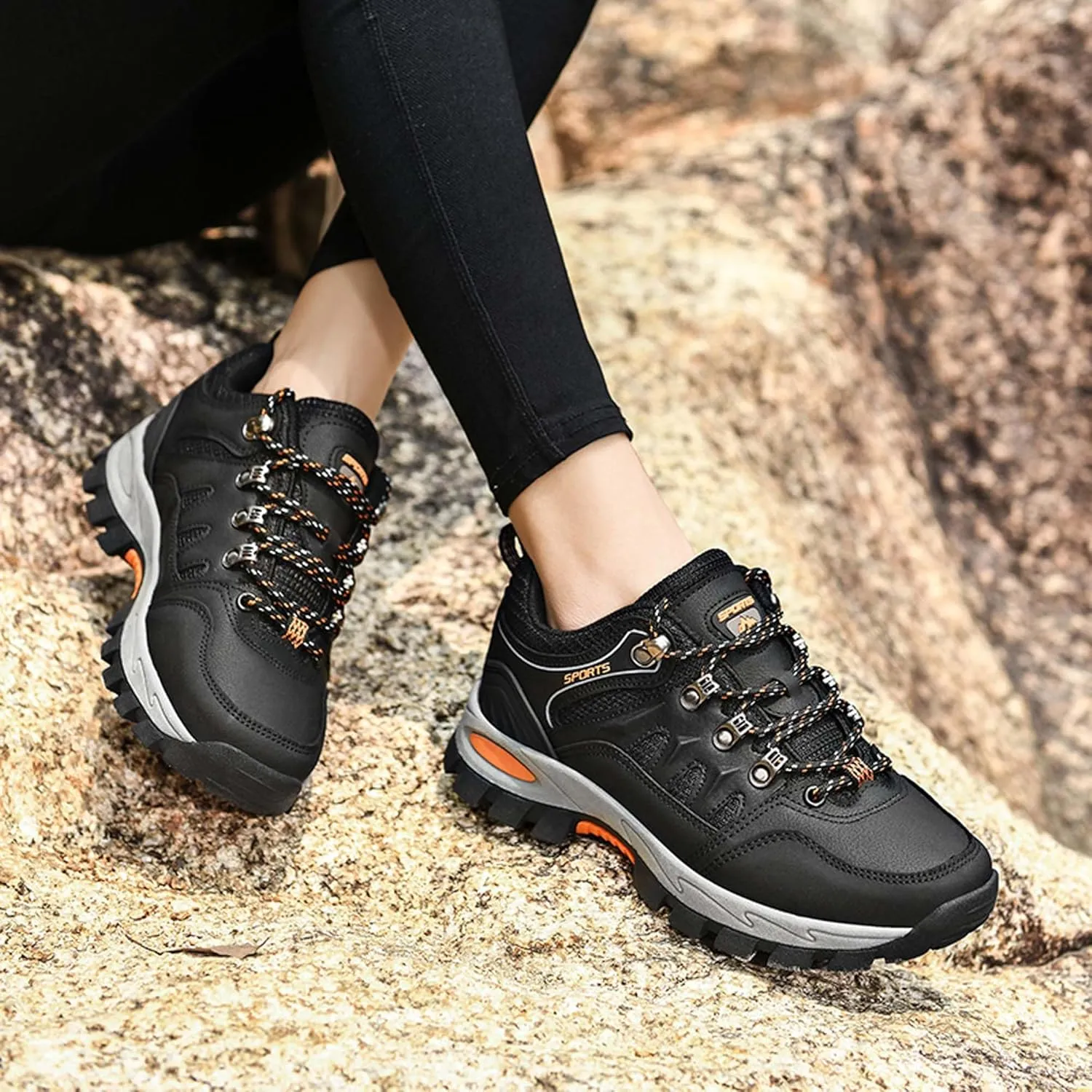 Men's Women's Waterproof Hiking Shoes Non-Slip Breathable Climbing Shoes Outdoor Sports Shoes Comfortable Lightweight Travel Camping Walking Shoes