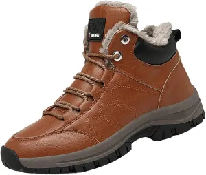 Mens Work Boots Composite Hiking Sneakers Shoes Warm Fur Lined Women Safety Shoes Nonslip Slip On Platform Shoes Lightweight Comfortable Hike Grounded Footwear