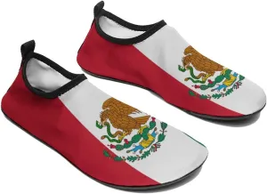 Mexico Flag Mexican Water Shoe Manwomen Quick Dry Water Sock Slip-on Leisure Beach Socks Lightweight Surf Shoes for Swim Surf Travel Non Slip Indoor Outdoor Walking