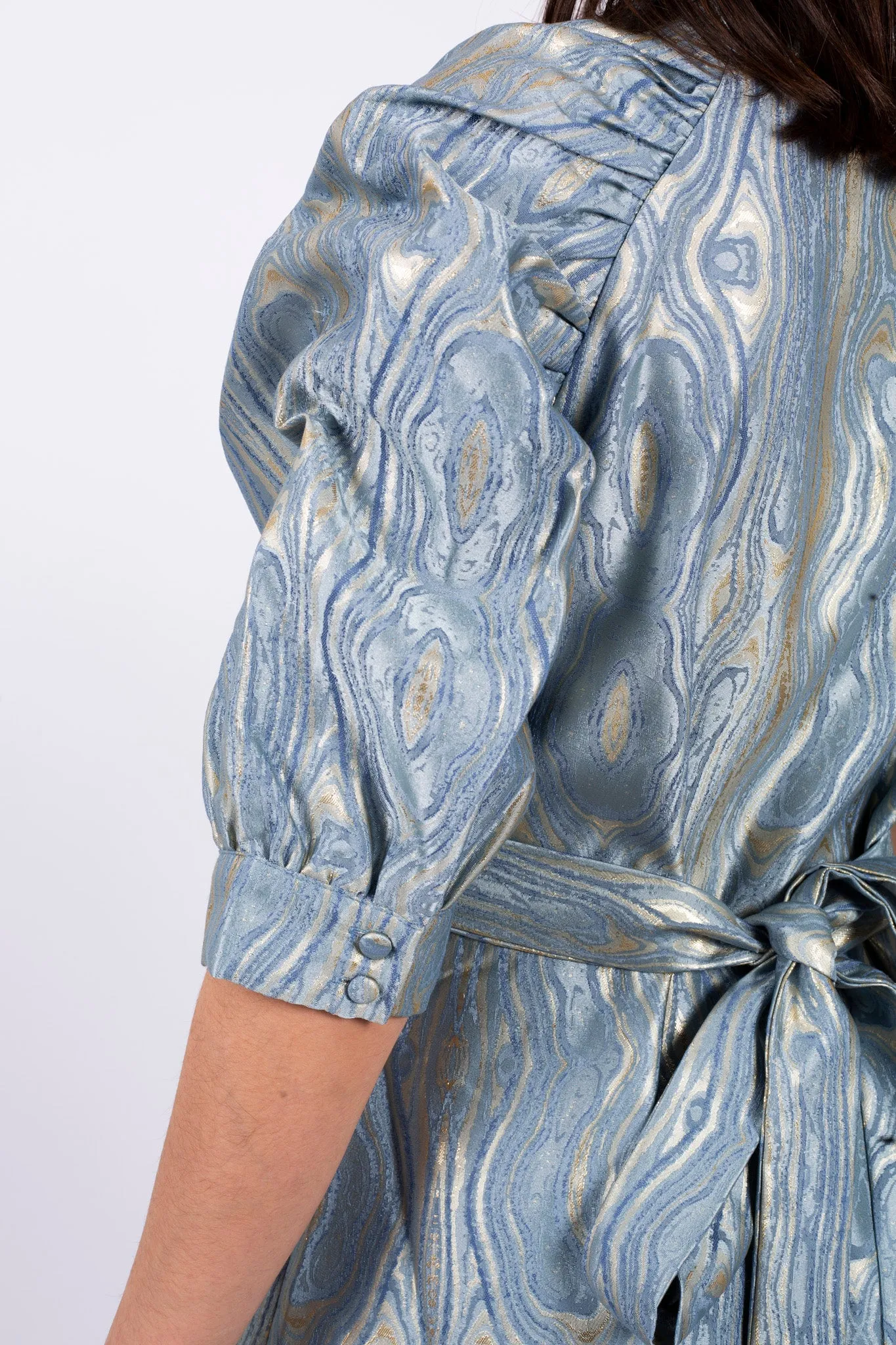 Moire Dress - Blue Fog