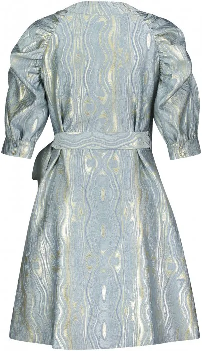 Moire Dress - Blue Fog