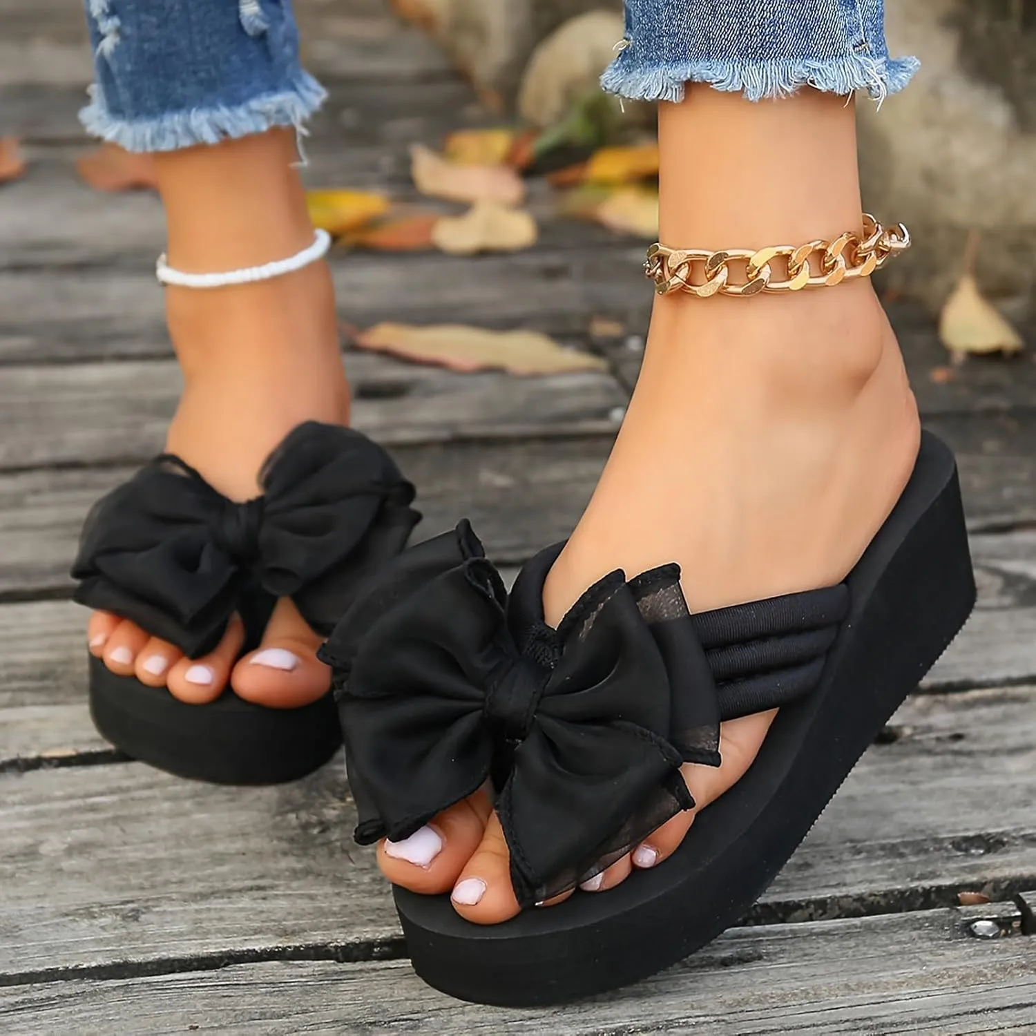 New Plus Size High Heeled Sandals for Women Fashion Beach Women's Shoes Non Slip Flip Flops Womens Dressy Boots Women