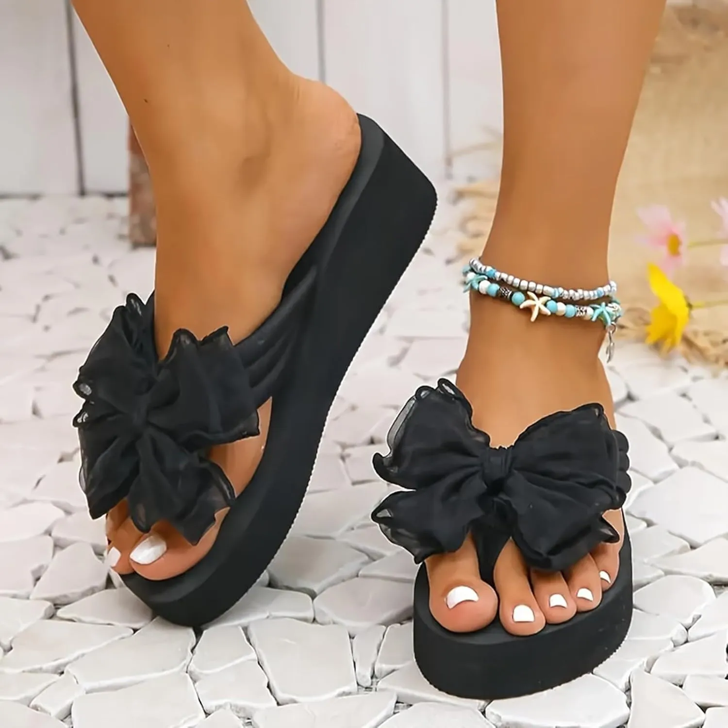 New Plus Size High Heeled Sandals for Women Fashion Beach Women's Shoes Non Slip Flip Flops Womens Dressy Boots Women