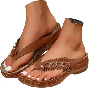 Orthopedic Sandals for Women Arch Support Walking Sandals Comfortable Flat Sandals Summer Wedge Sandals Flip Flops