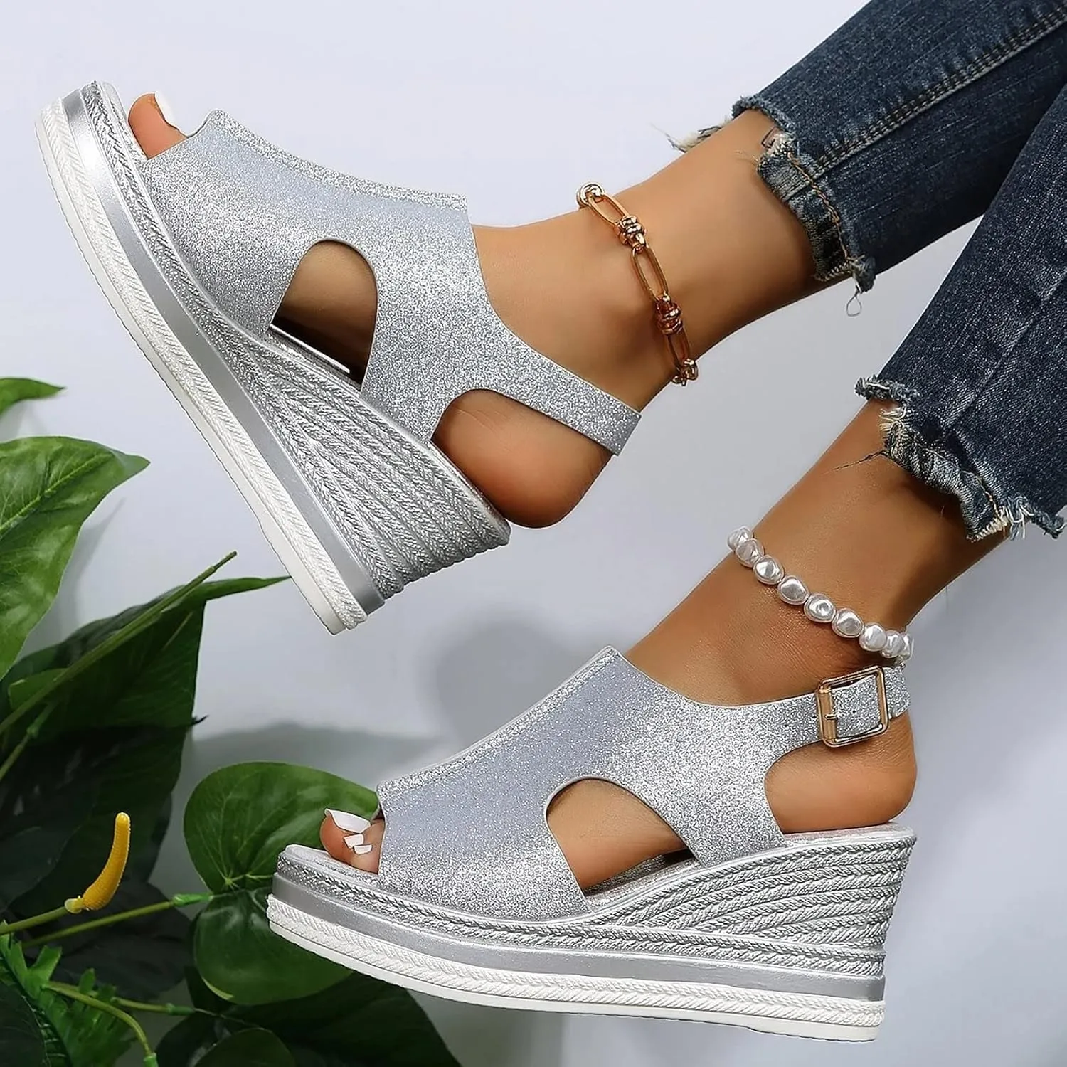 Orthopedic Sandals for Women Low Heel Dressy Sandals Outdoor Adjustable Hot Summer Anti Slip Summer Shoes