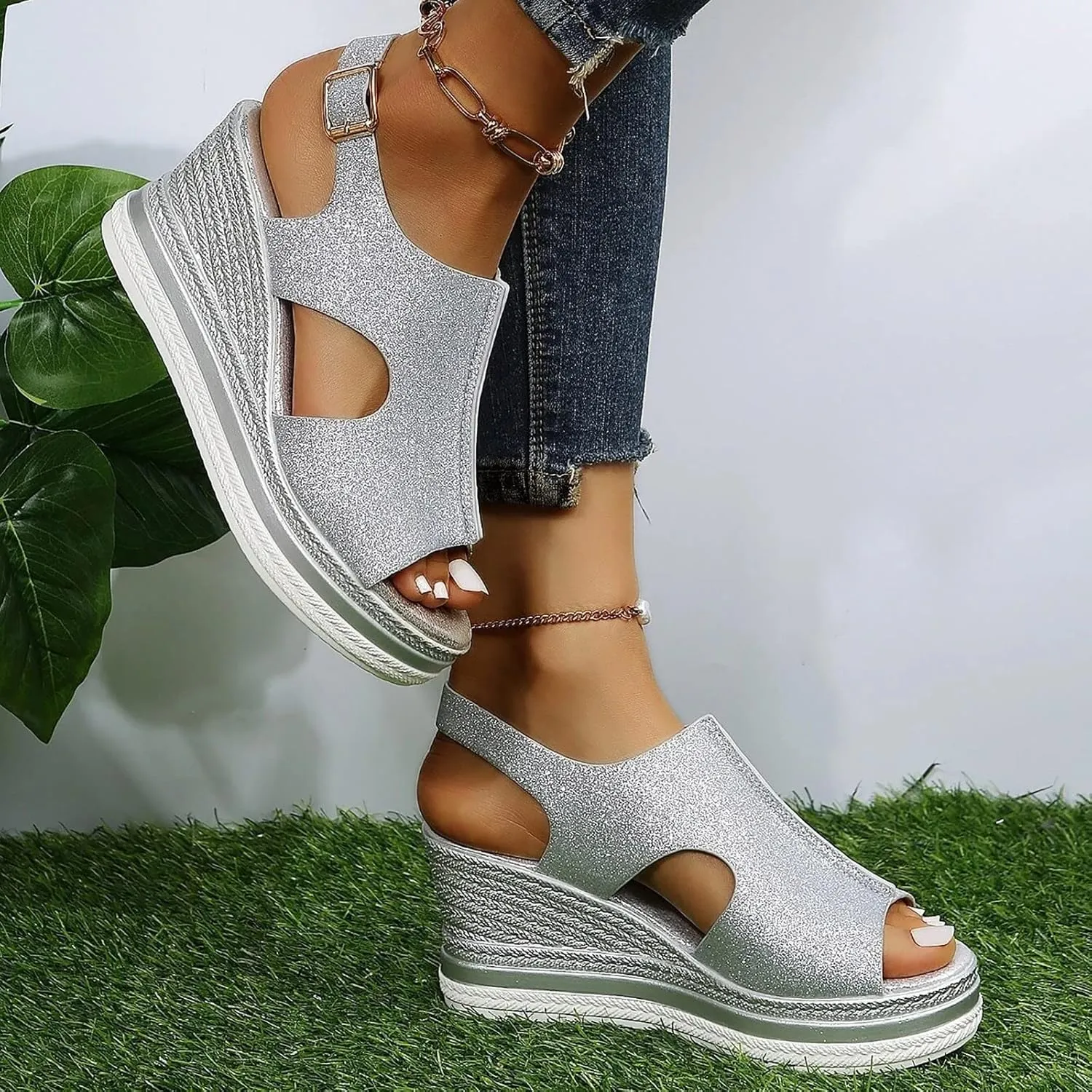 Orthopedic Sandals for Women Low Heel Dressy Sandals Outdoor Adjustable Hot Summer Anti Slip Summer Shoes