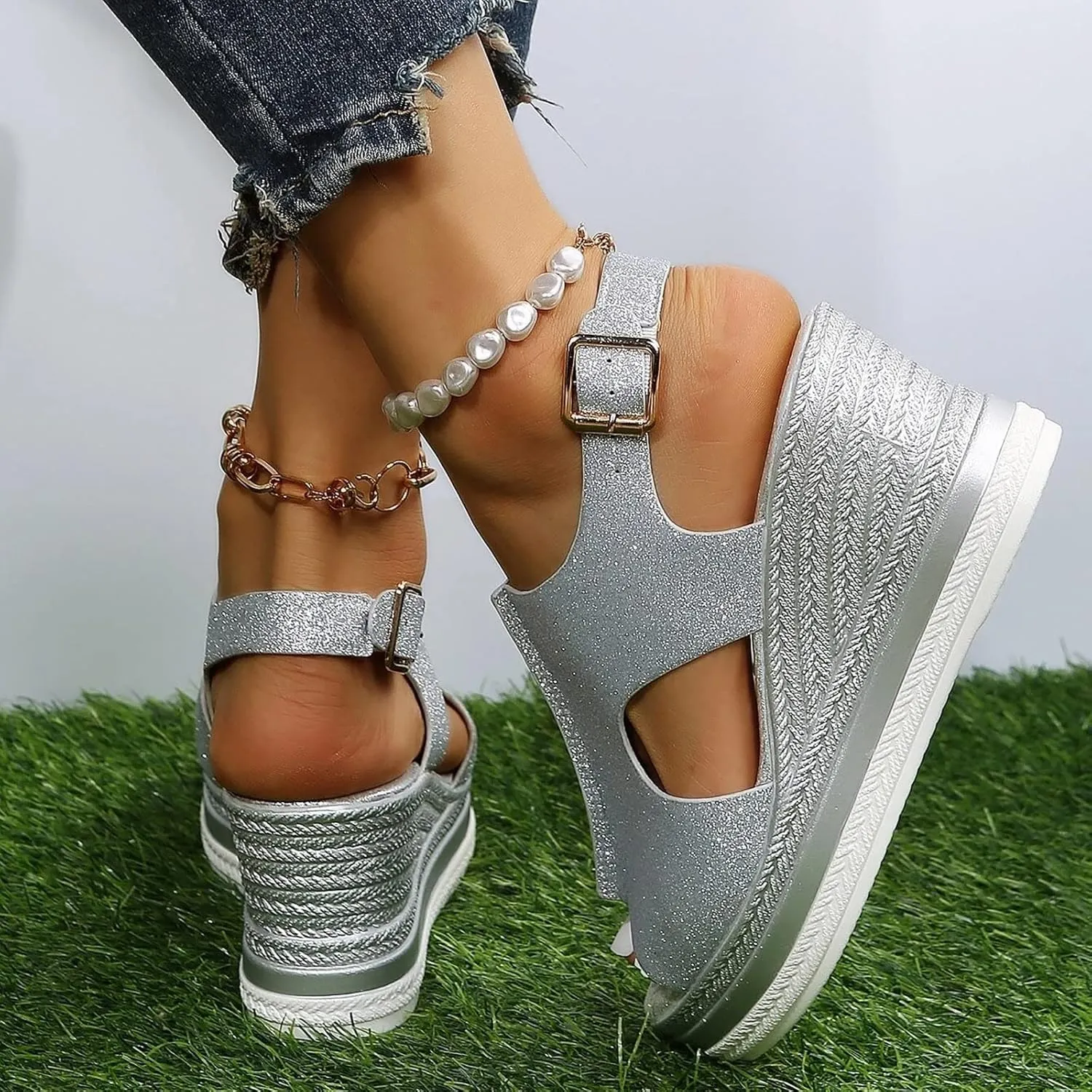 Orthopedic Sandals for Women Low Heel Dressy Sandals Outdoor Adjustable Hot Summer Anti Slip Summer Shoes