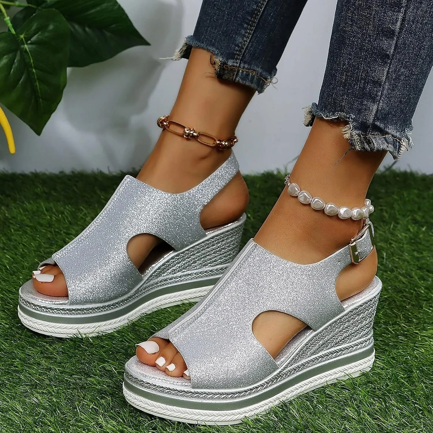Orthopedic Sandals for Women Low Heel Dressy Sandals Outdoor Adjustable Hot Summer Anti Slip Summer Shoes
