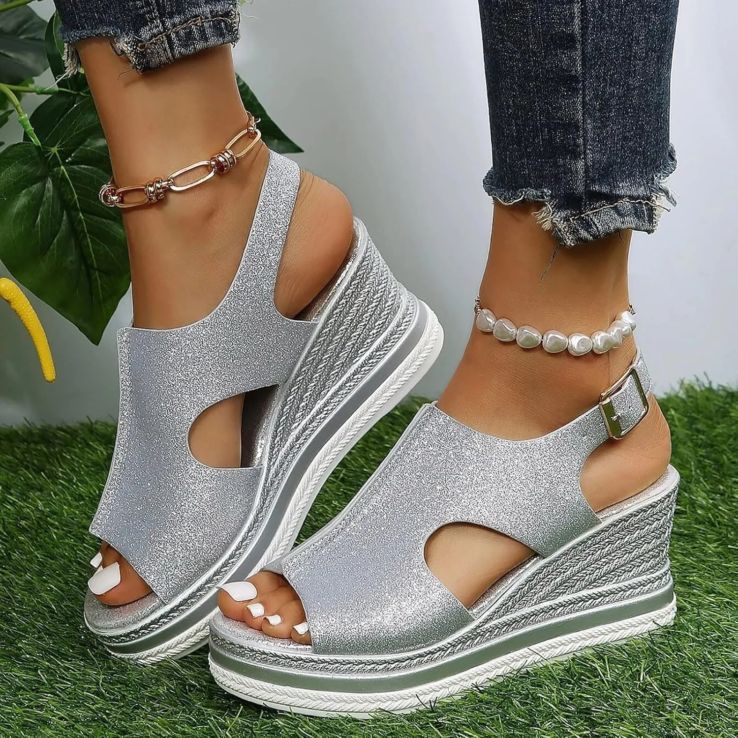 Orthopedic Sandals for Women Low Heel Dressy Sandals Outdoor Adjustable Hot Summer Anti Slip Summer Shoes