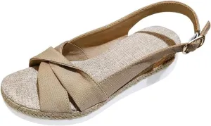 Orthopedic Sandals for Women - Open Toe Ankle Strap Platform Sandals Casual Slip on Comfortable Platform Summer Dressy Women Walking Slippers with Arch Support 2025