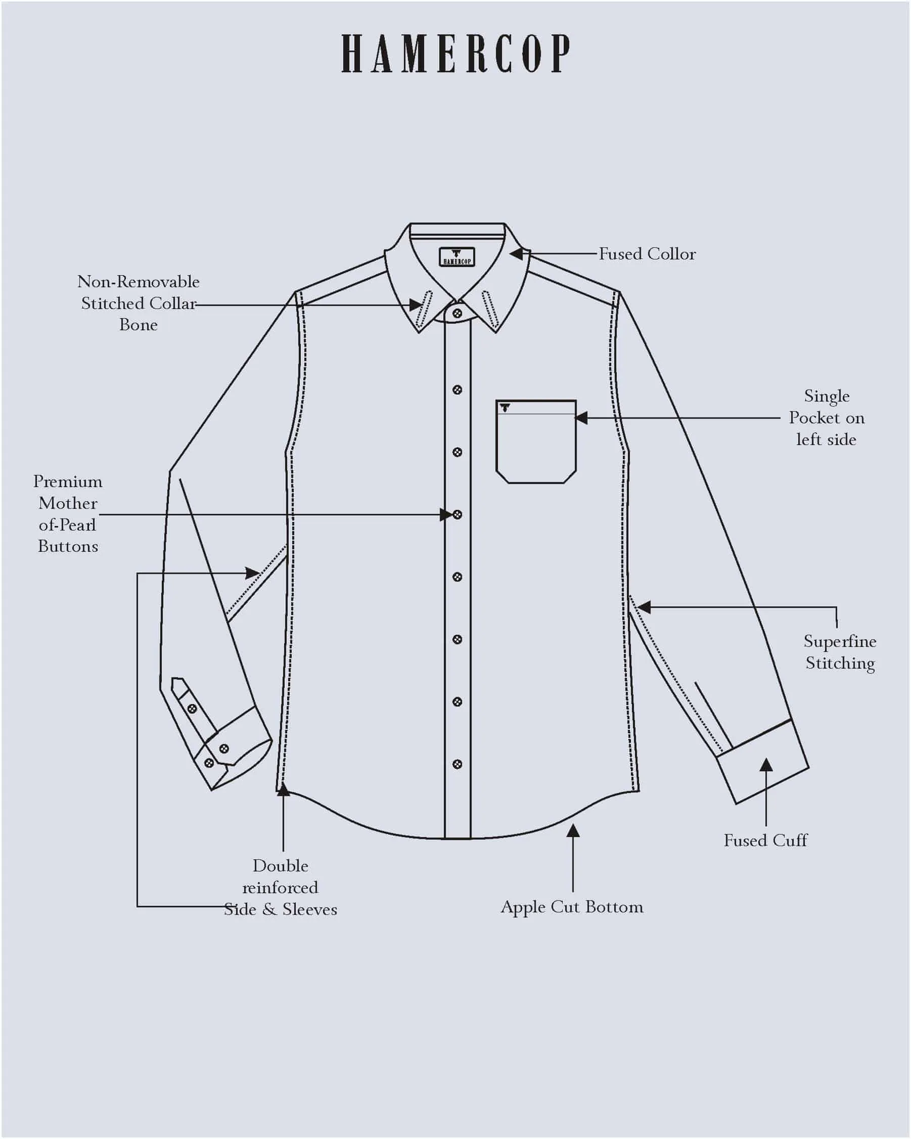 Porto Blue With Gray Stripe Oxford Cotton Formal Shirt