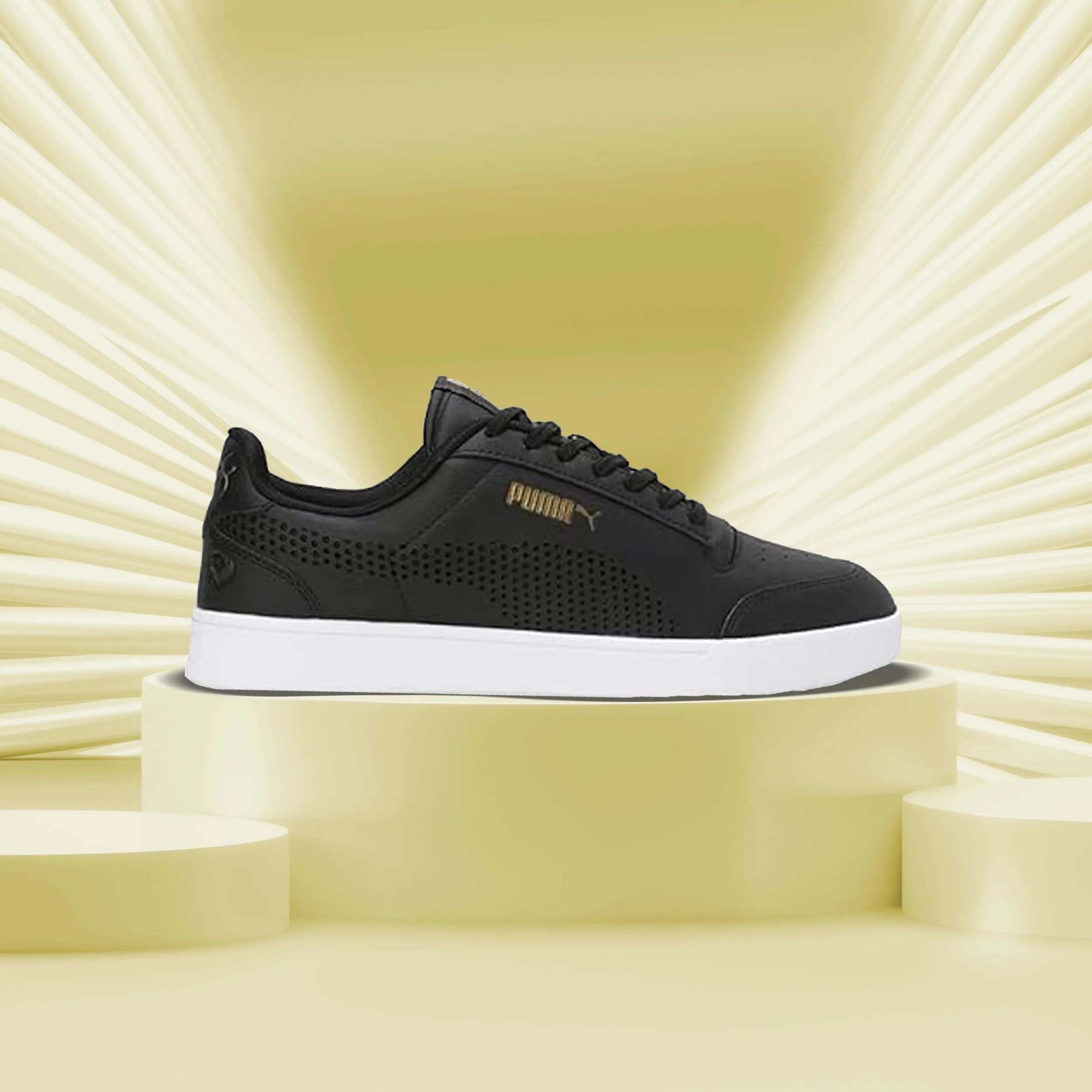 Puma Shuffle One8 Better V4 Men's Sneaker (Black-White-Team Gold) 40163402