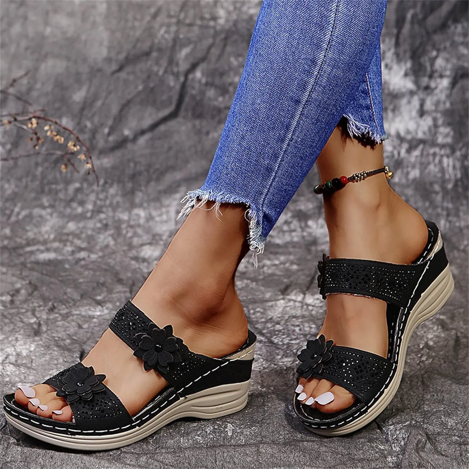 Sandals for Women Dressy Summer, Spring Sandals for Women Comfortable Slippers with Arch Support Sandal Flip Flops