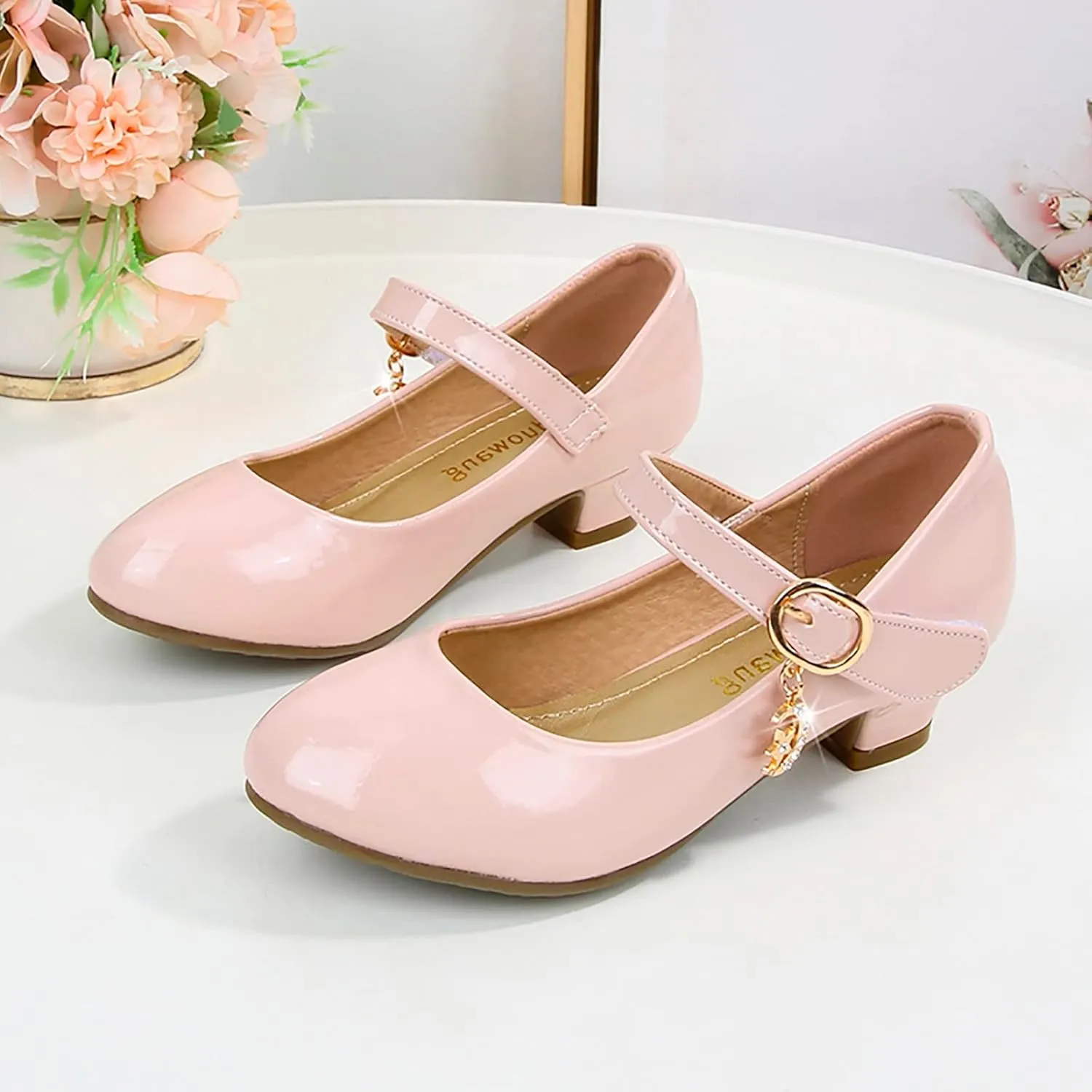 Shoes for Kids,Girls High Heeled Princess Shoes Leather School Students Shoes Children Dress Shoes Cute Shoes Gift