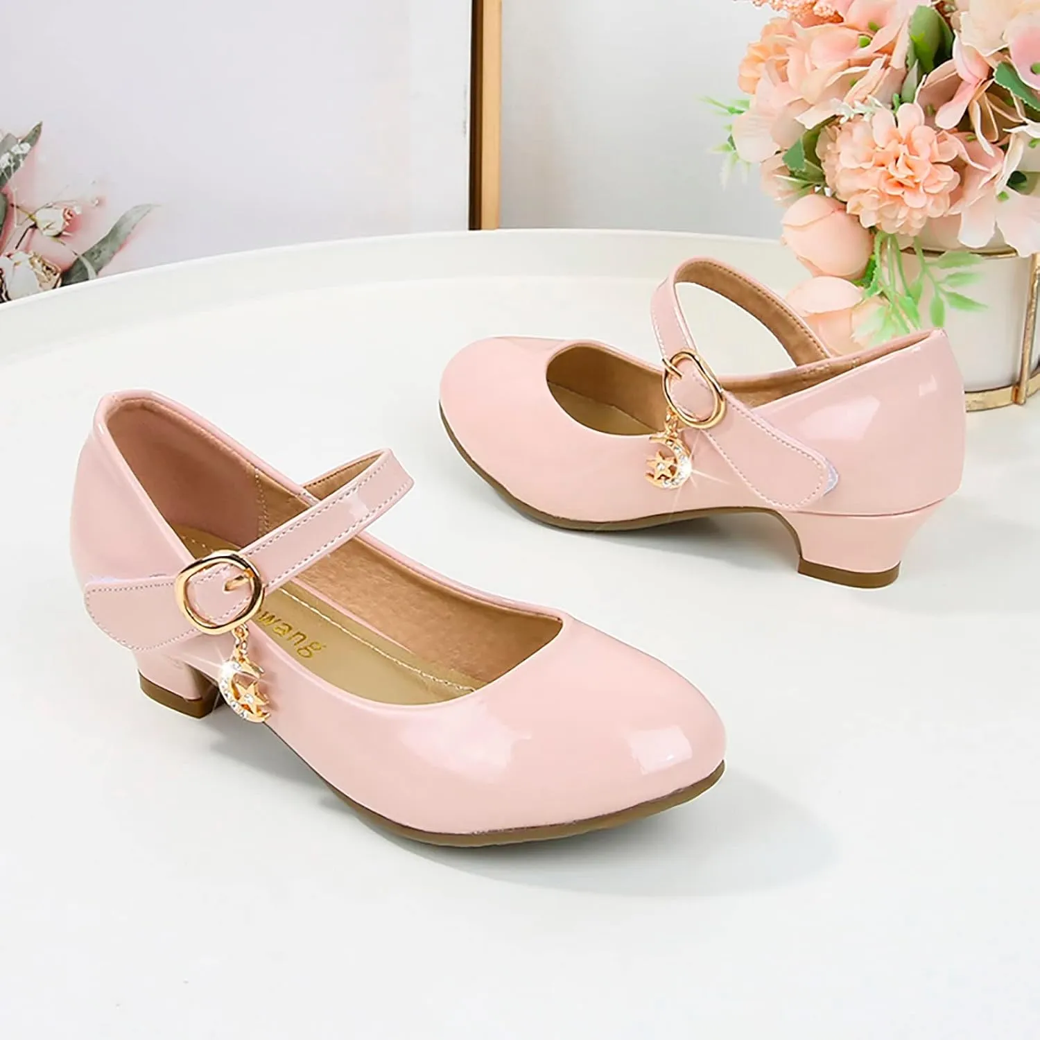 Shoes for Kids,Girls High Heeled Princess Shoes Leather School Students Shoes Children Dress Shoes Cute Shoes Gift