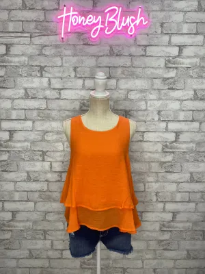 Sleeveless Layered Top with Keyhole Back