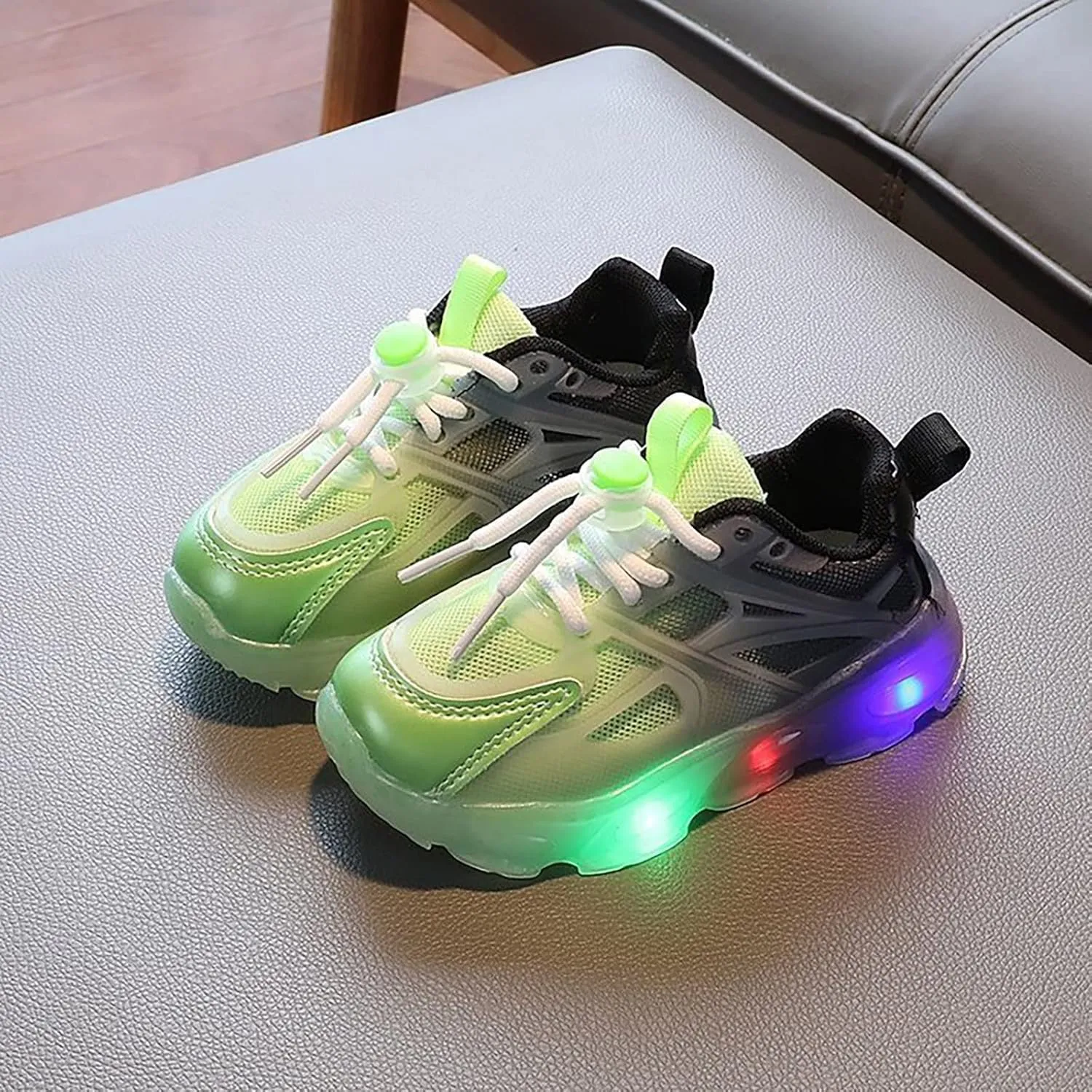 Sneakers for Girls Light Up Breathable Running Cute Shoes Gradient Color Anti-Slip Lace Up Girls Walking Sports Shoes