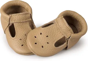Soft Sole Infant, Baby and Toddler Shoes ?C Elastic T-Strap Italian Leather Baby Moccasin Shoes for Boys and Girls; Crib Shoes to Baby Walking Shoes Handcrafted in Europe