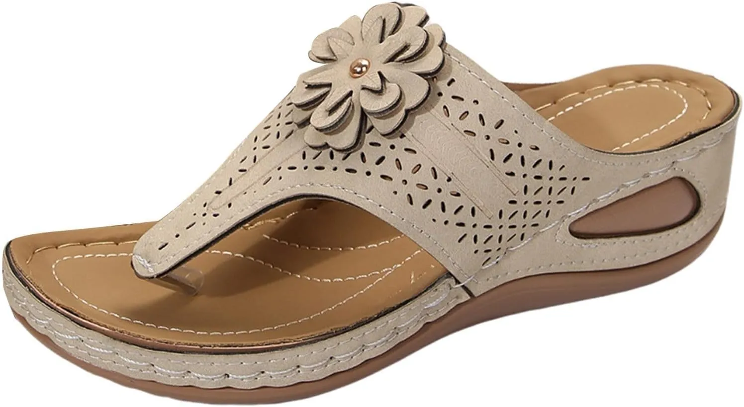 Summer Orthopedic Sandals for Women 2025 Womens Summer Dressy Comfortable Flip Flops with Arch Support Slip on Beach & Casual Shoes Wedge Sandals 2025