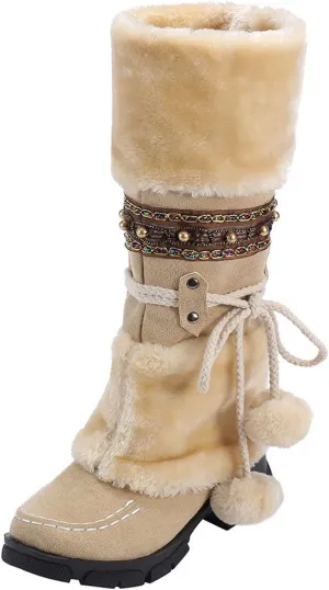 Teen Winter Boots Waterproof Winter Boots Insulated Ankle Booties Athletic Trekking Trail Climbing Shoes Duck Boots Women