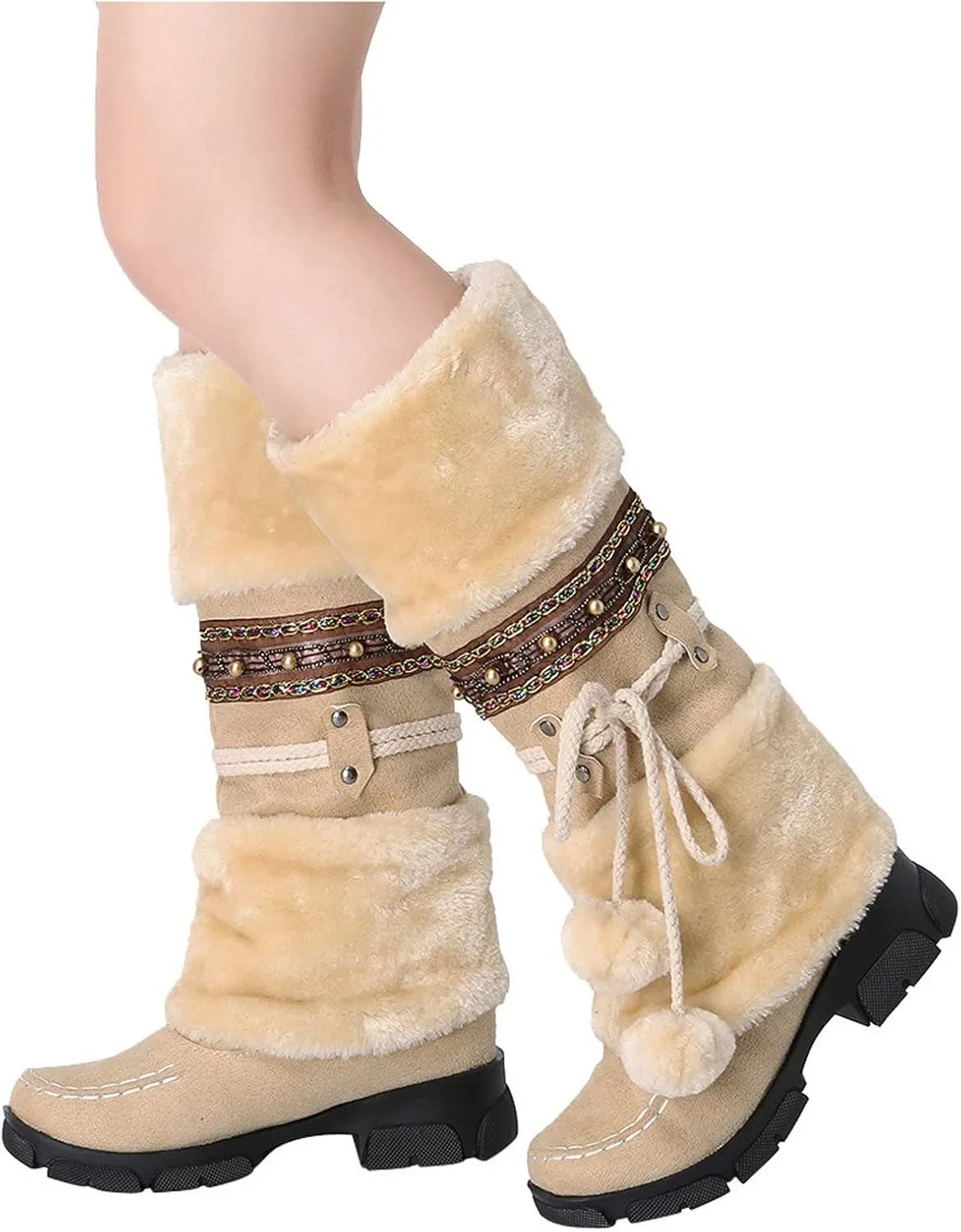 Teen Winter Boots Waterproof Winter Boots Insulated Ankle Booties Athletic Trekking Trail Climbing Shoes Duck Boots Women