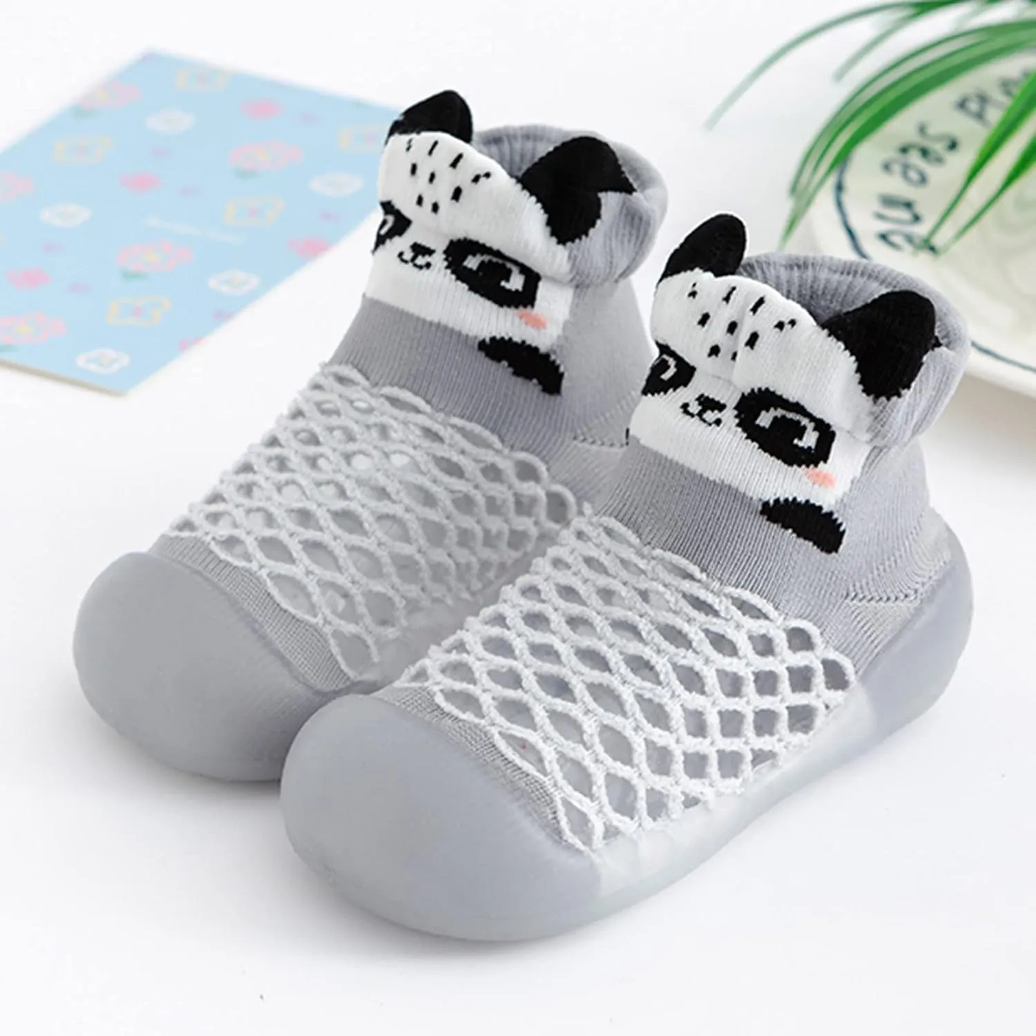 Toddler Baby Sock Shoes,0-3 Years Newborn Boys Girls Summer Cartoon Breathable Mesh Non Slip Prewalker Shoes