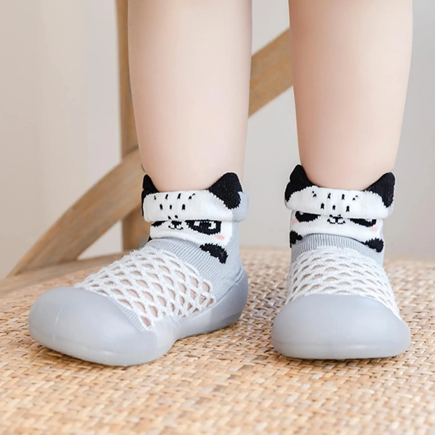 Toddler Baby Sock Shoes,0-3 Years Newborn Boys Girls Summer Cartoon Breathable Mesh Non Slip Prewalker Shoes