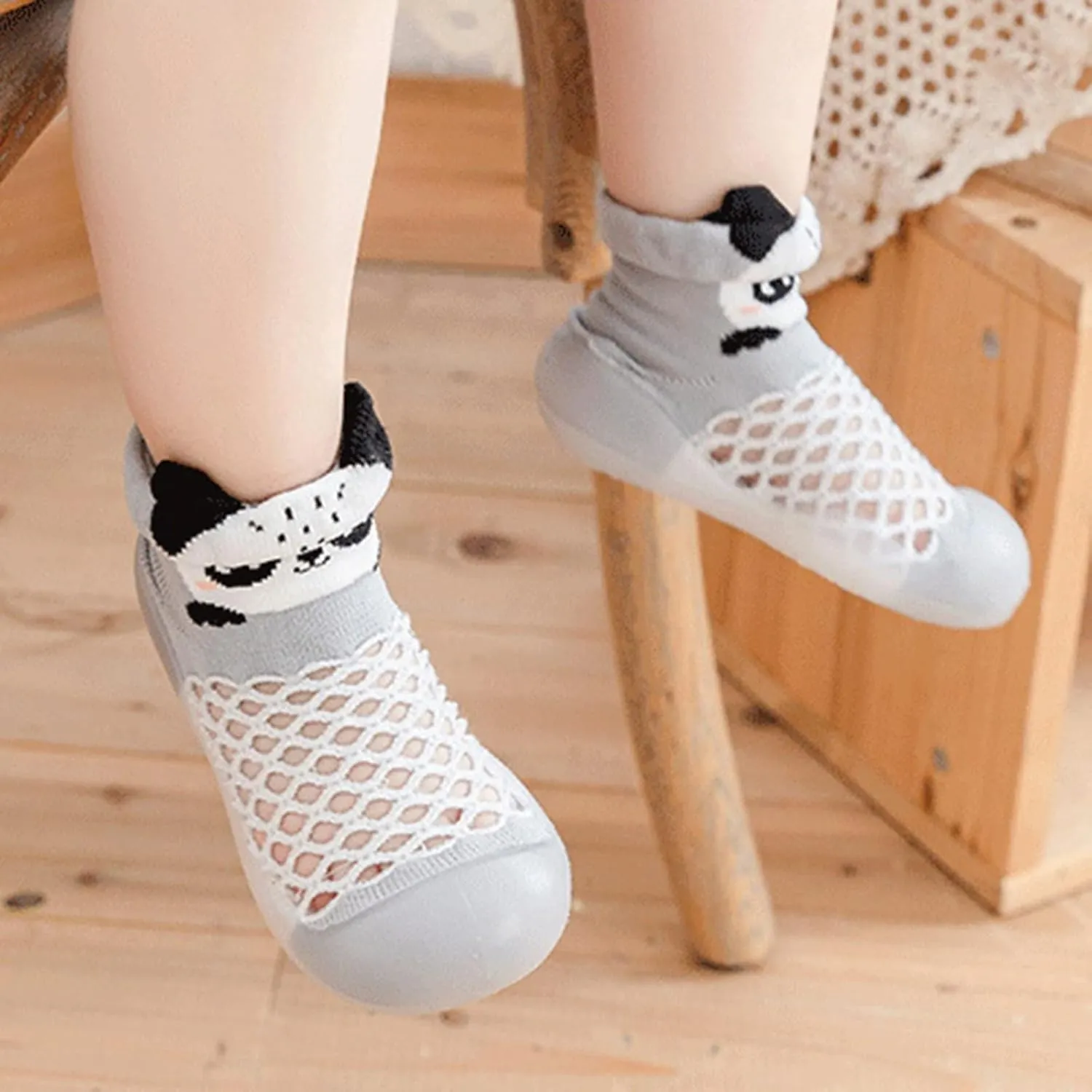 Toddler Baby Sock Shoes,0-3 Years Newborn Boys Girls Summer Cartoon Breathable Mesh Non Slip Prewalker Shoes