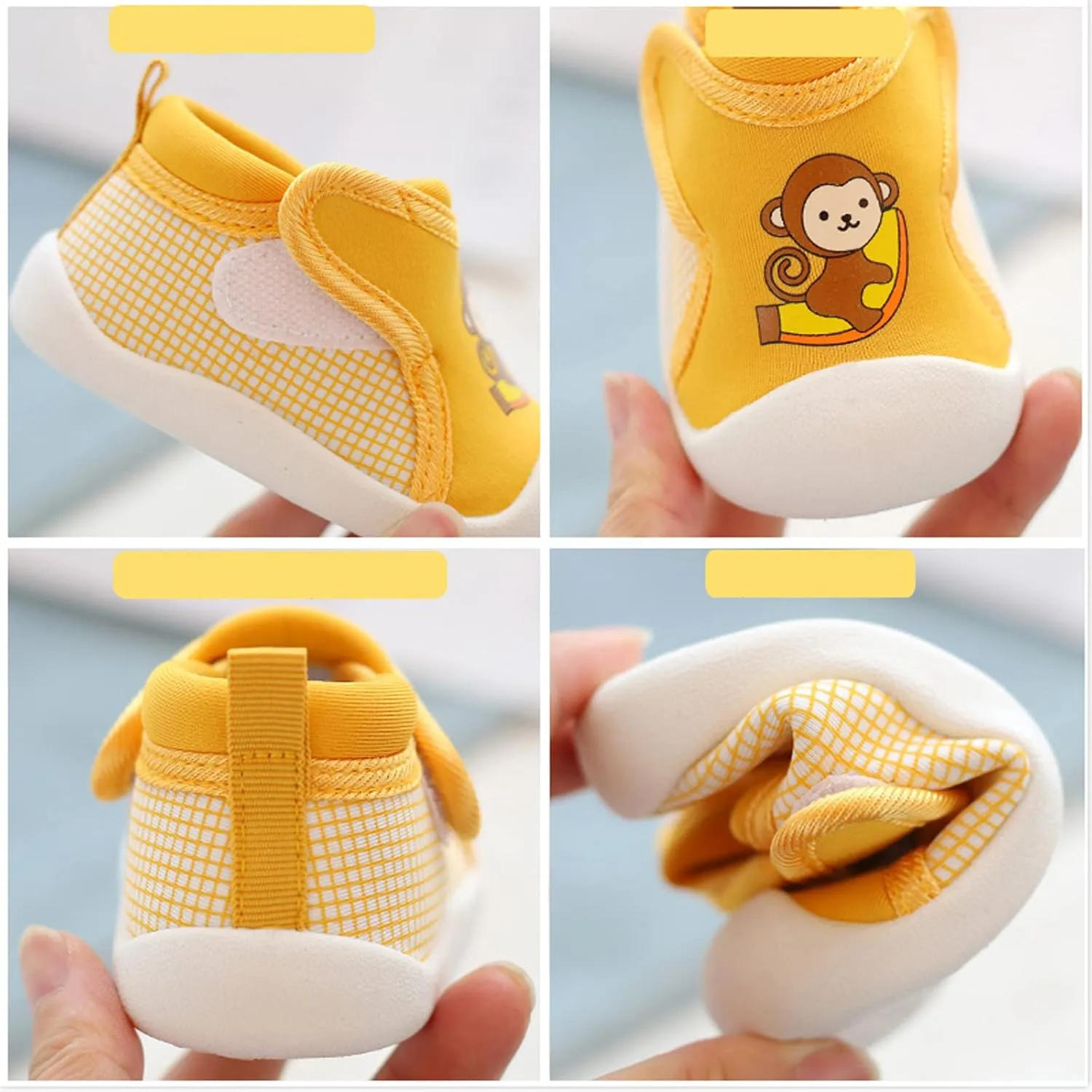 Toddler Boys Girls Walking Shoes, Non-Slip Soft Soles Unisex Baby Cute ??artoon Animals Slip On No Tie Shoes for Adults