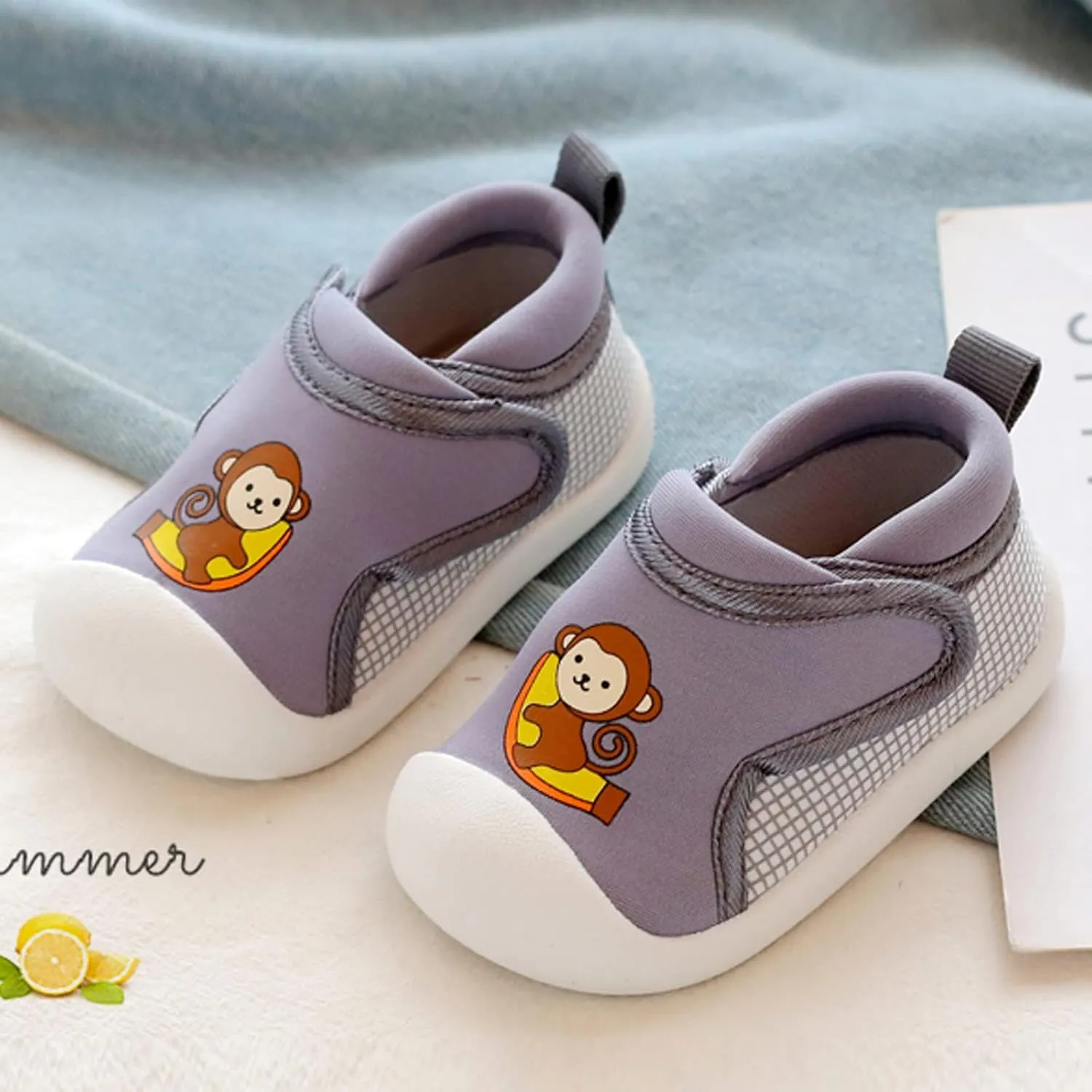 Toddler Boys Girls Walking Shoes, Non-Slip Soft Soles Unisex Baby Cute ??artoon Animals Slip On No Tie Shoes for Adults