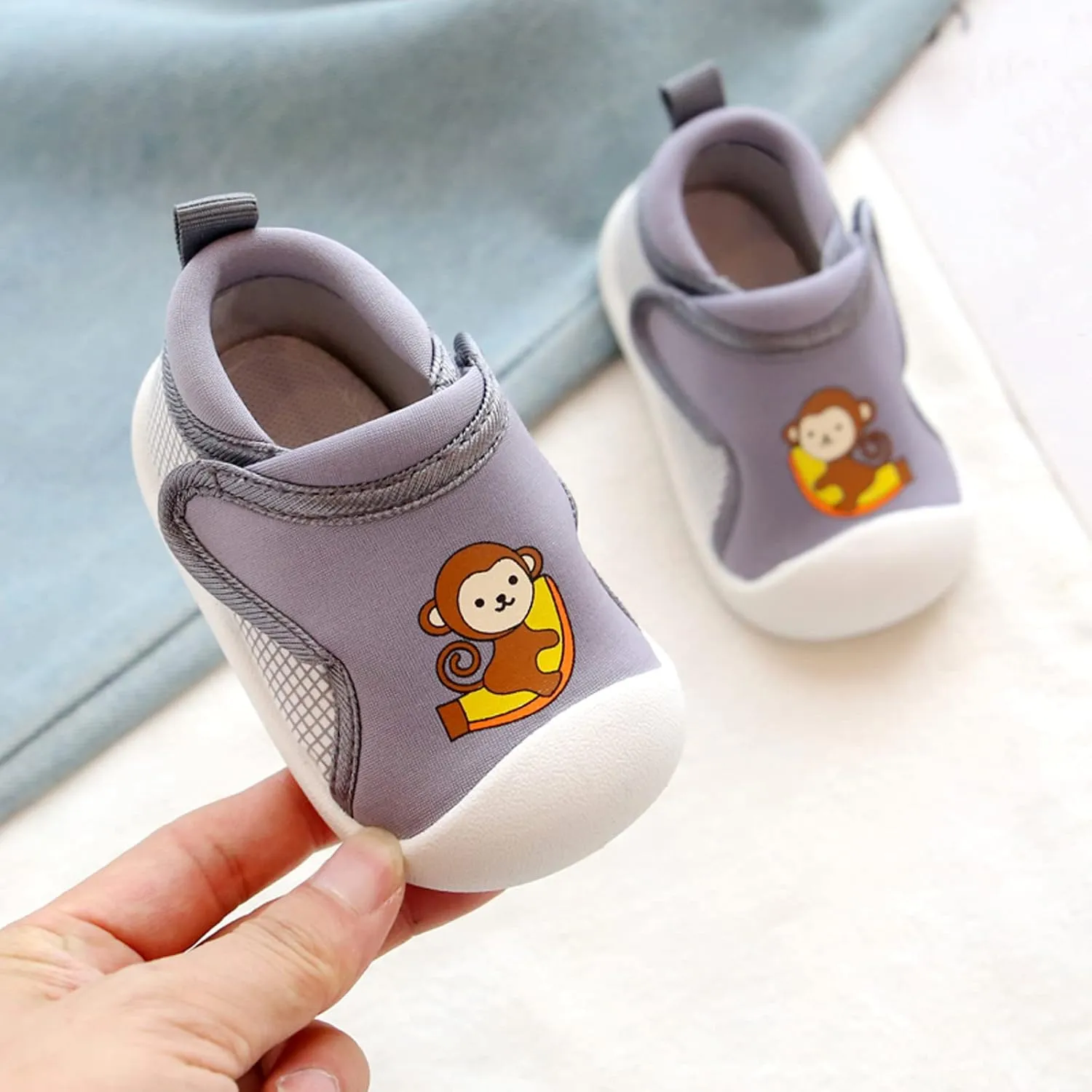 Toddler Boys Girls Walking Shoes, Non-Slip Soft Soles Unisex Baby Cute ??artoon Animals Slip On No Tie Shoes for Adults