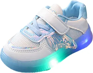 Toddler Boys Glitter Sneakers Strap Flat Non Slip Glitter Sport Shoes Baby First Walking Breathable Sneakers for Kids