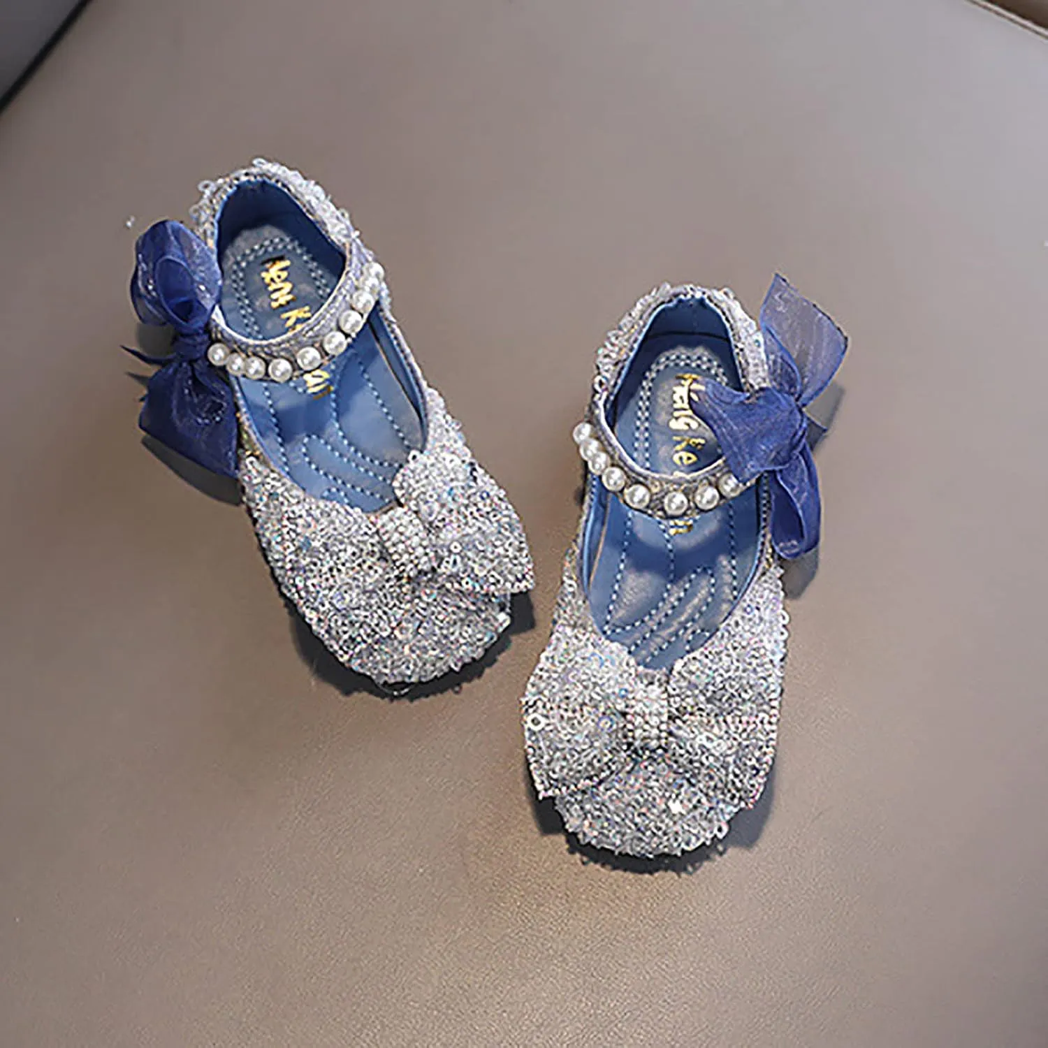 Toddler Girl Sandals, Childrens Girls Pearl Rhinestones Shining Princess Shoes for Party and Wedding Dancing Shoes