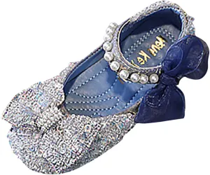 Toddler Girl Sandals, Childrens Girls Pearl Rhinestones Shining Princess Shoes for Party and Wedding Dancing Shoes