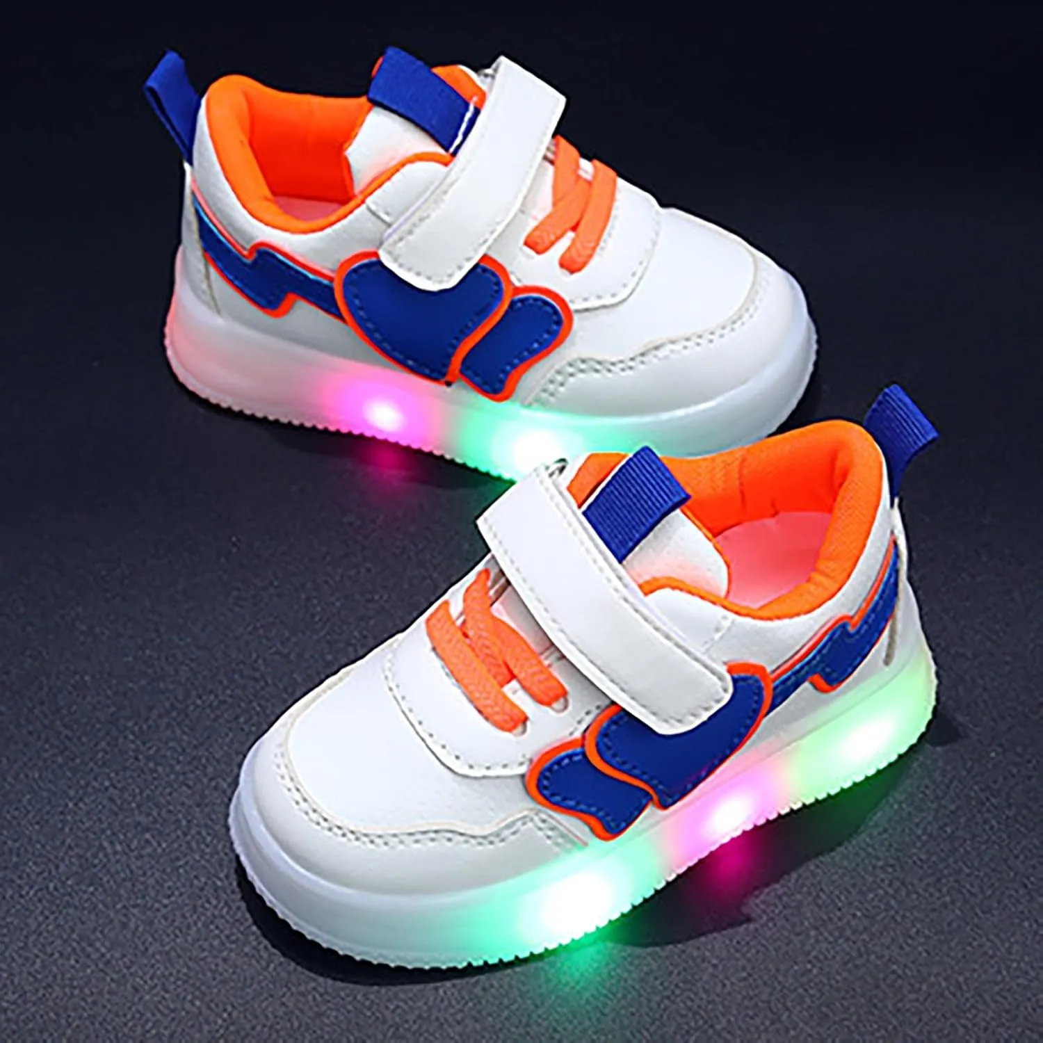 Toddler Glitter Sneakers Flat Lightweight No Lace Sport Shoes Sole Rubber Non Slip Sequins Baby First Walking Shoes