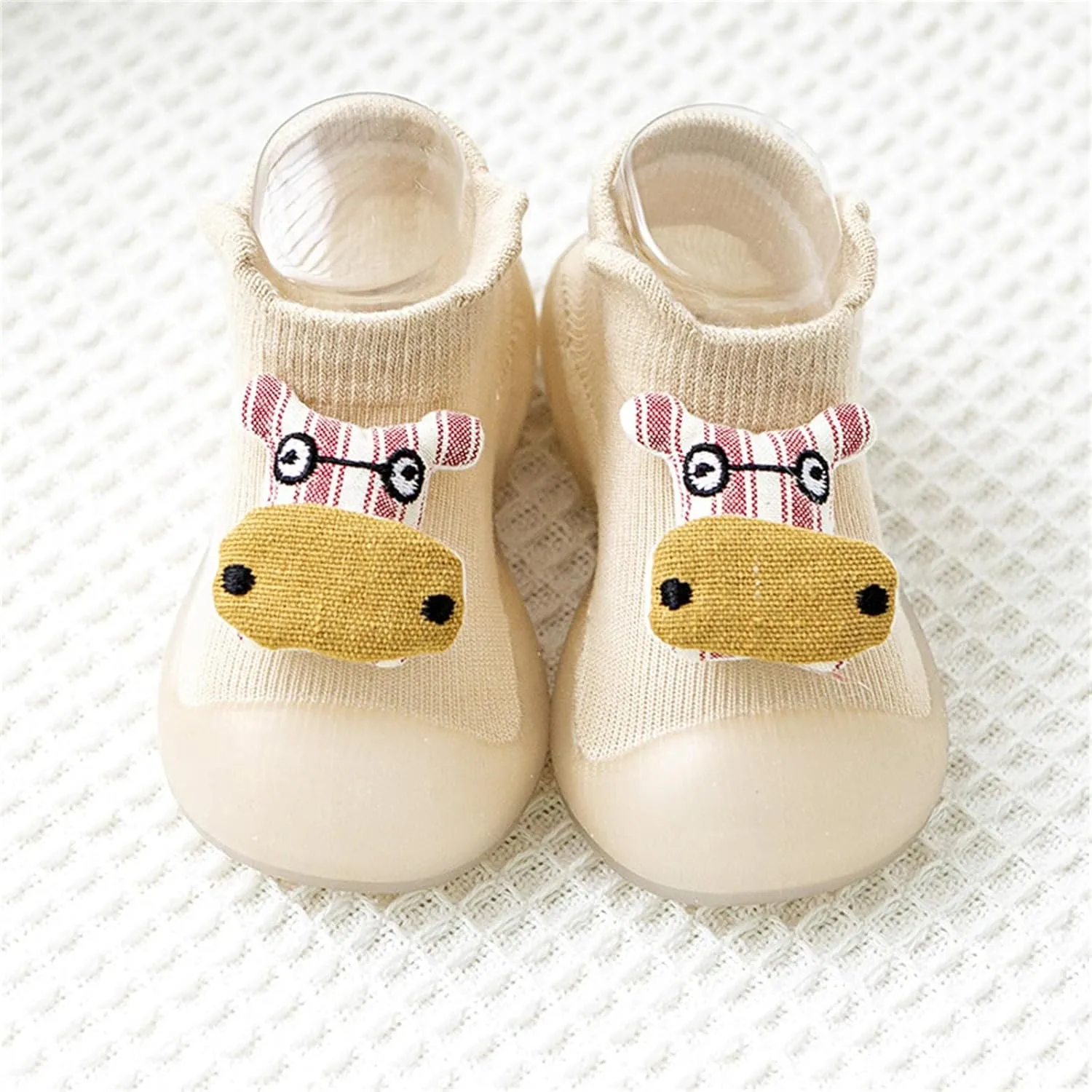 Toddler Sock Shoes Baby First Walking Shoes Animal ?tyle House Slippers Kids Closed-Toe Slip On Canvas Sneaker