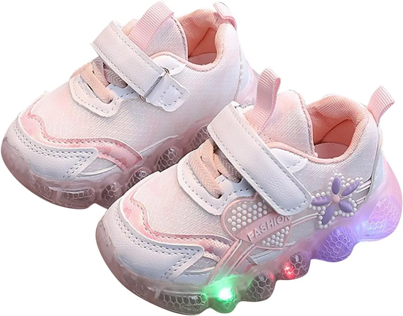 Toddler/Little Kid Sneakers for Boys Girls Light Up Drawstring Lightweight Breathable Athletic Running Tennis Shoes