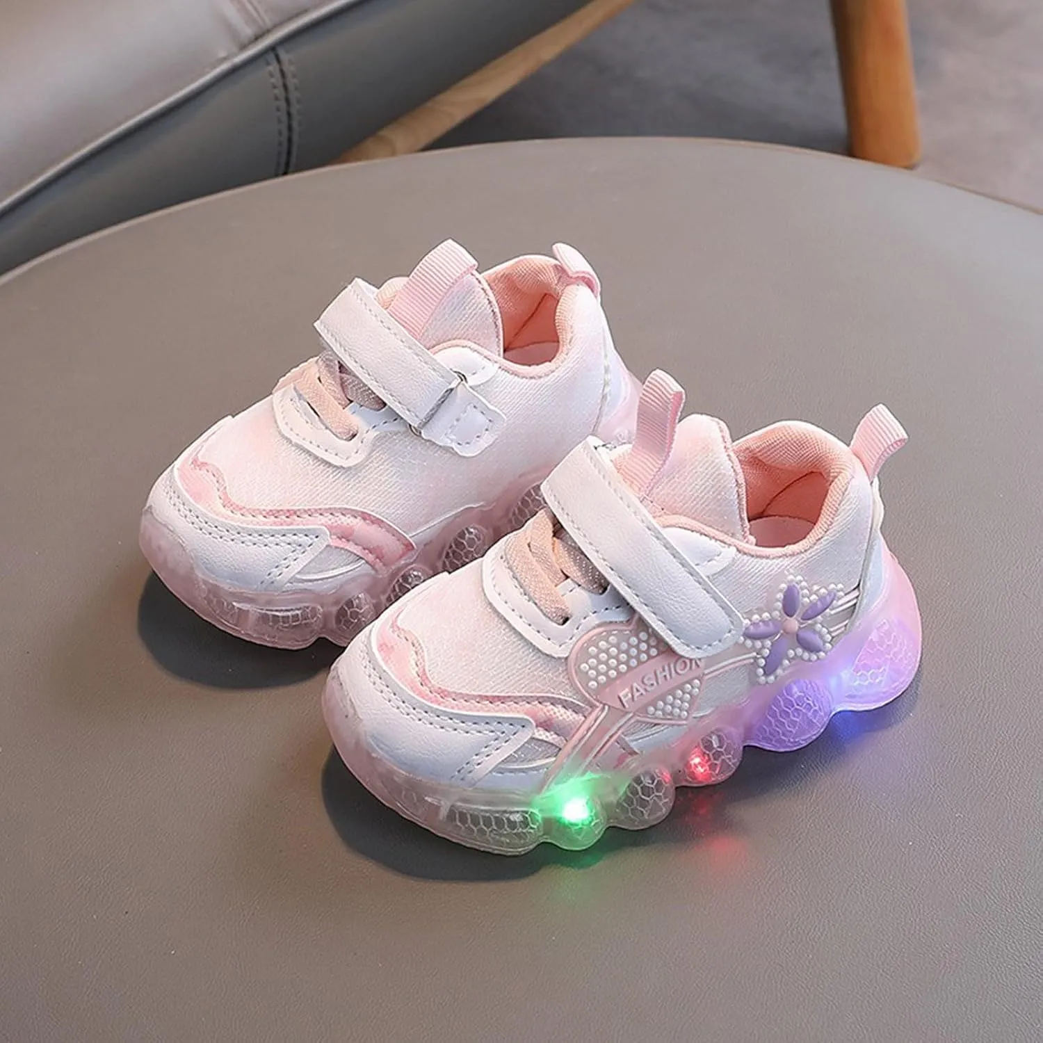 Toddler/Little Kid Sneakers for Boys Girls Light Up Drawstring Lightweight Breathable Athletic Running Tennis Shoes