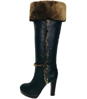 Tory Burch Leather & Shearling Boots. Size 8M - 6UK