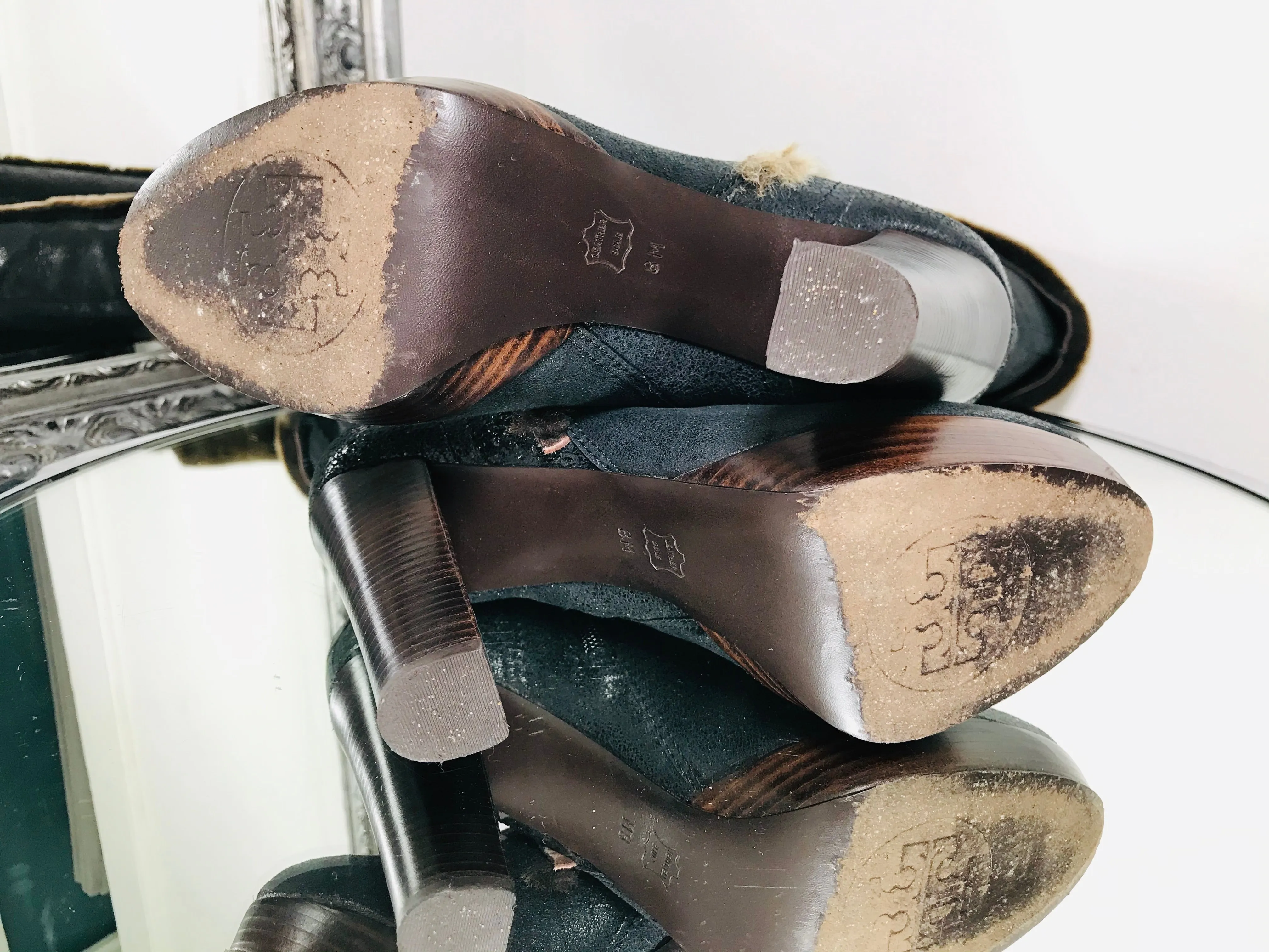 Tory Burch Leather & Shearling Boots. Size 8M - 6UK