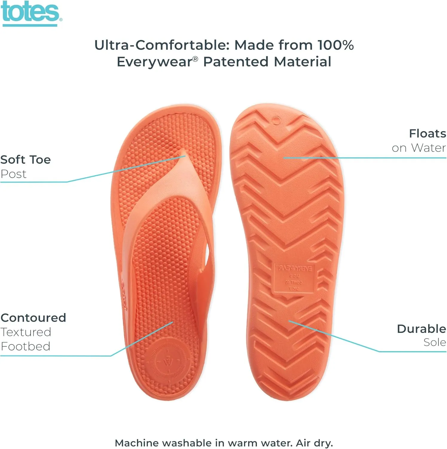 totes Women's Everywear Ara Thong Sandal