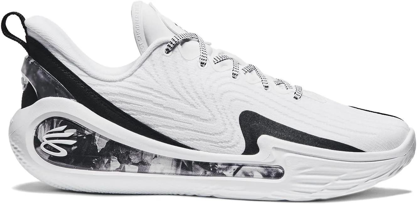 Under Armour Unisex Curry 12 Shooting Star Basketball Shoes - Dual-Density UA Flow Cushioning 12/13.5 Black White
