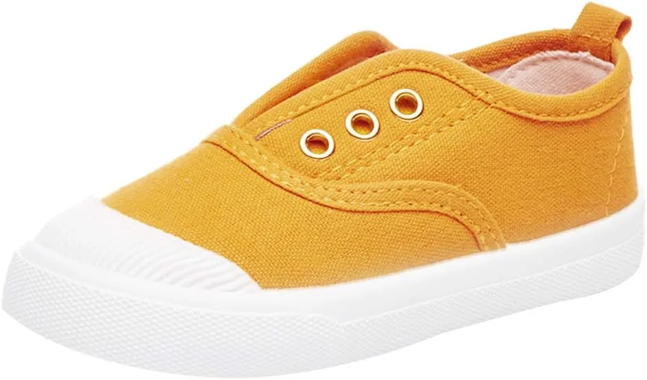 Van Caro Toddler Kids Girls Lightweight Slip-On Canvas Sneakers Casual Shallow Shoes
