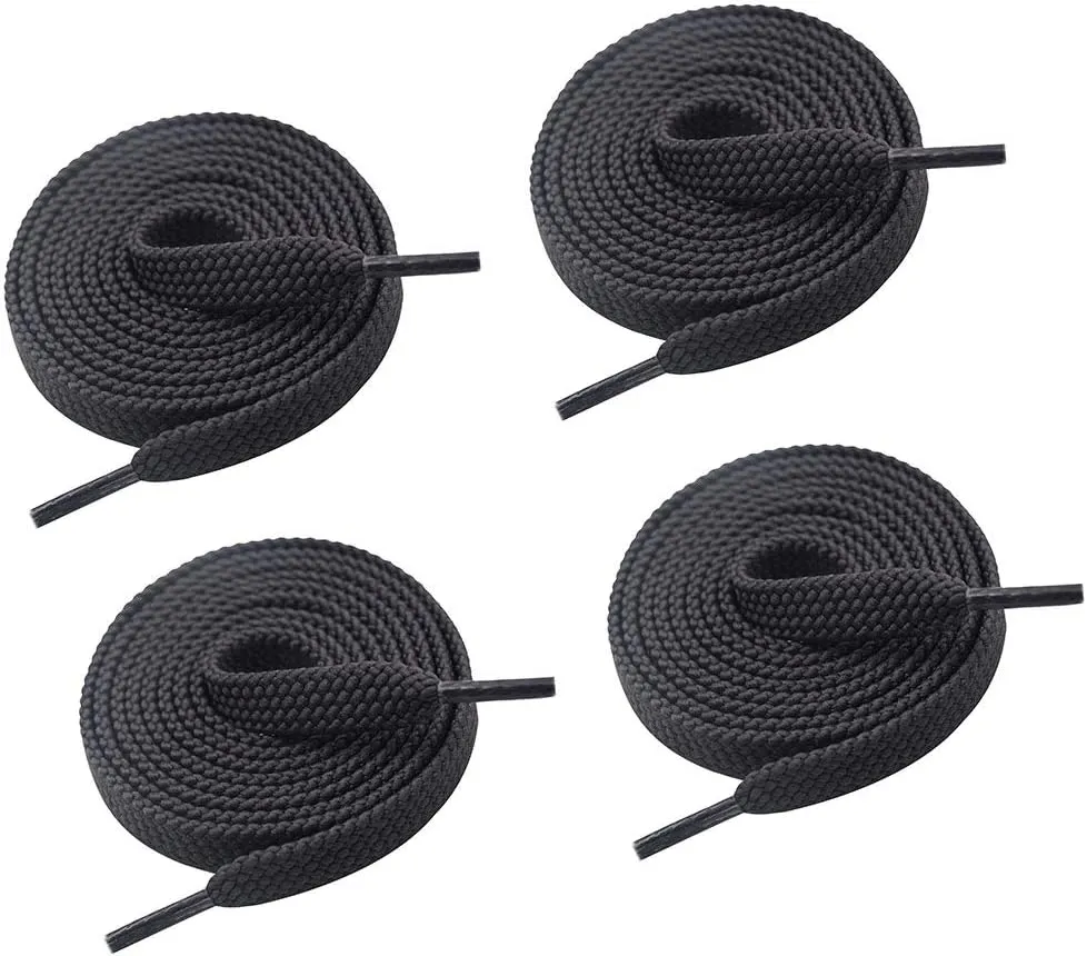 VSUDO Double Layer Shoe Laces for Sneakers,5/16" Flat Shoelaces Compatible with Converse, Vans, and Air Force - 2 Pairs