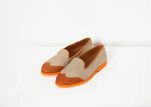 Wingtip Loafer in Orange - Less Choice