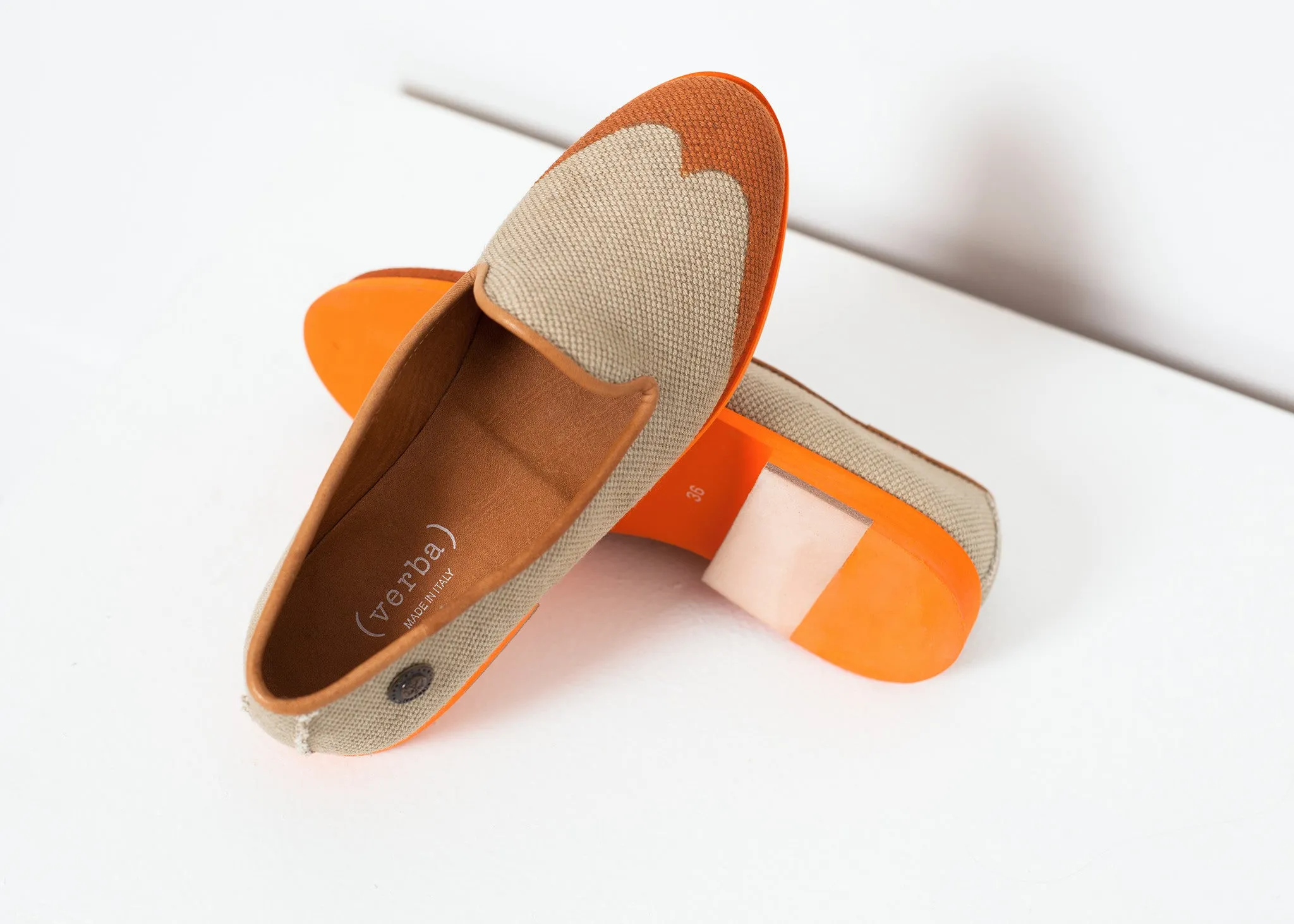 Wingtip Loafer in Orange - Less Choice