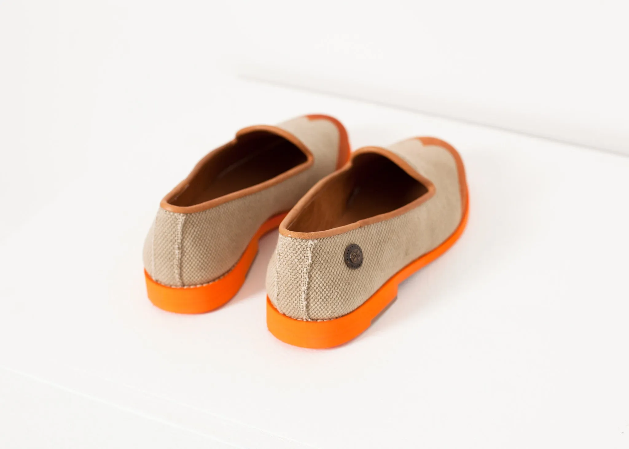 Wingtip Loafer in Orange - Less Choice